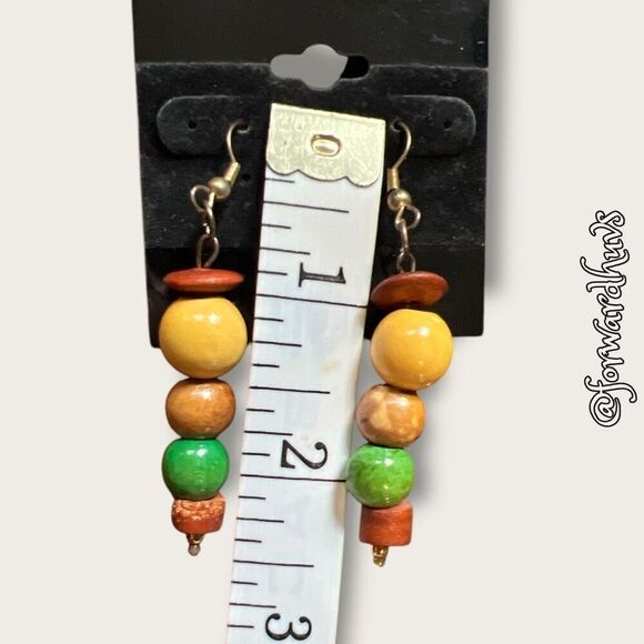 Bundle Sale 3 for $15 | Wooden Bead Dangle Earrings - Picture 6 of 7